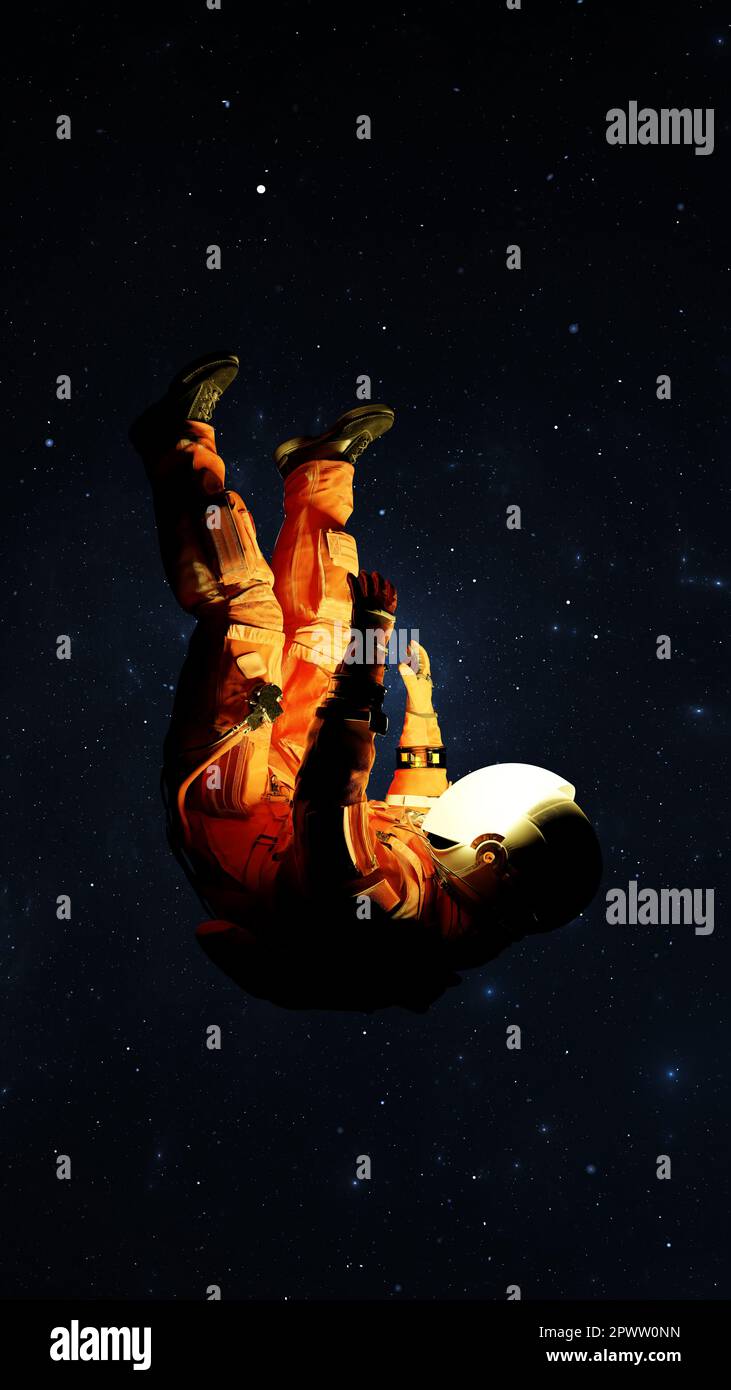 Vuelo de astronauta, cayendo al Descubrimiento de un nuevo