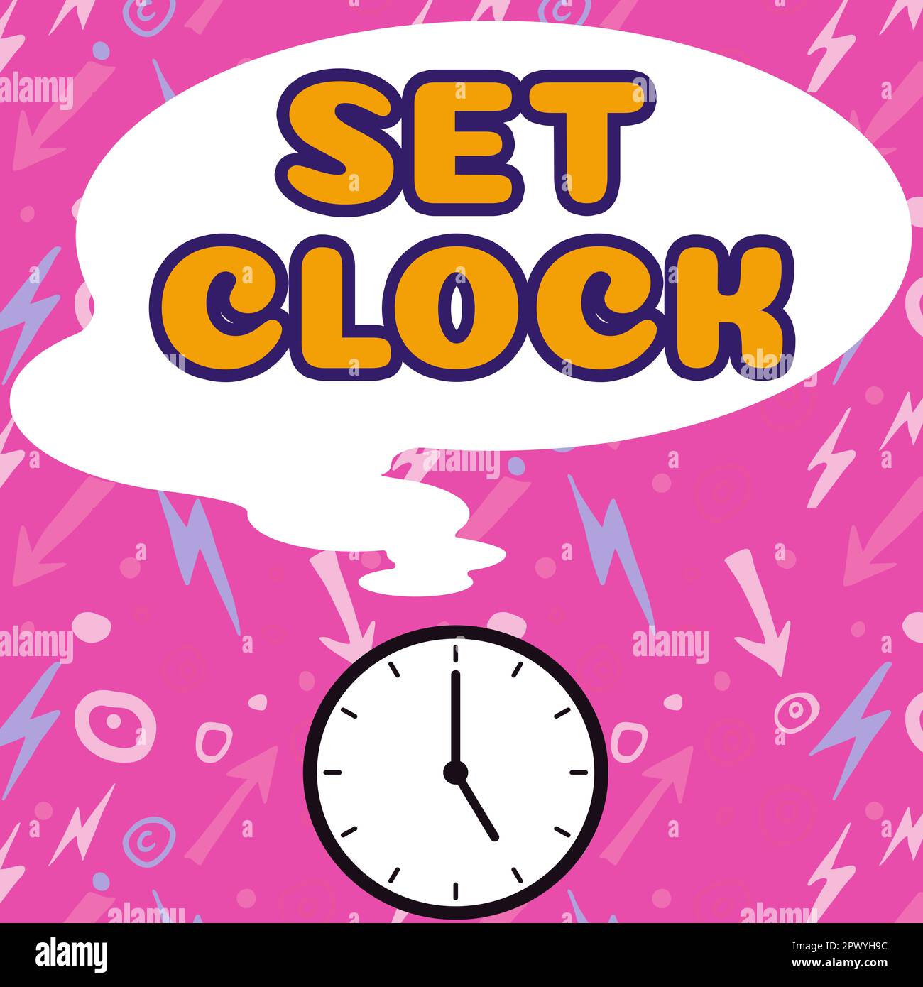 Pantalla conceptual Set Clock, Word para ponerlo a la hora correcta o