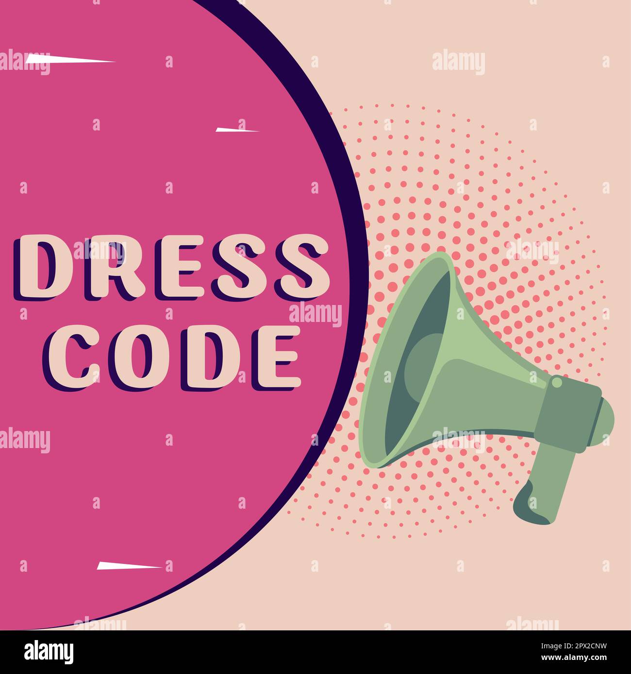 Letrero que muestra el código de vestimenta, concepto que significa una