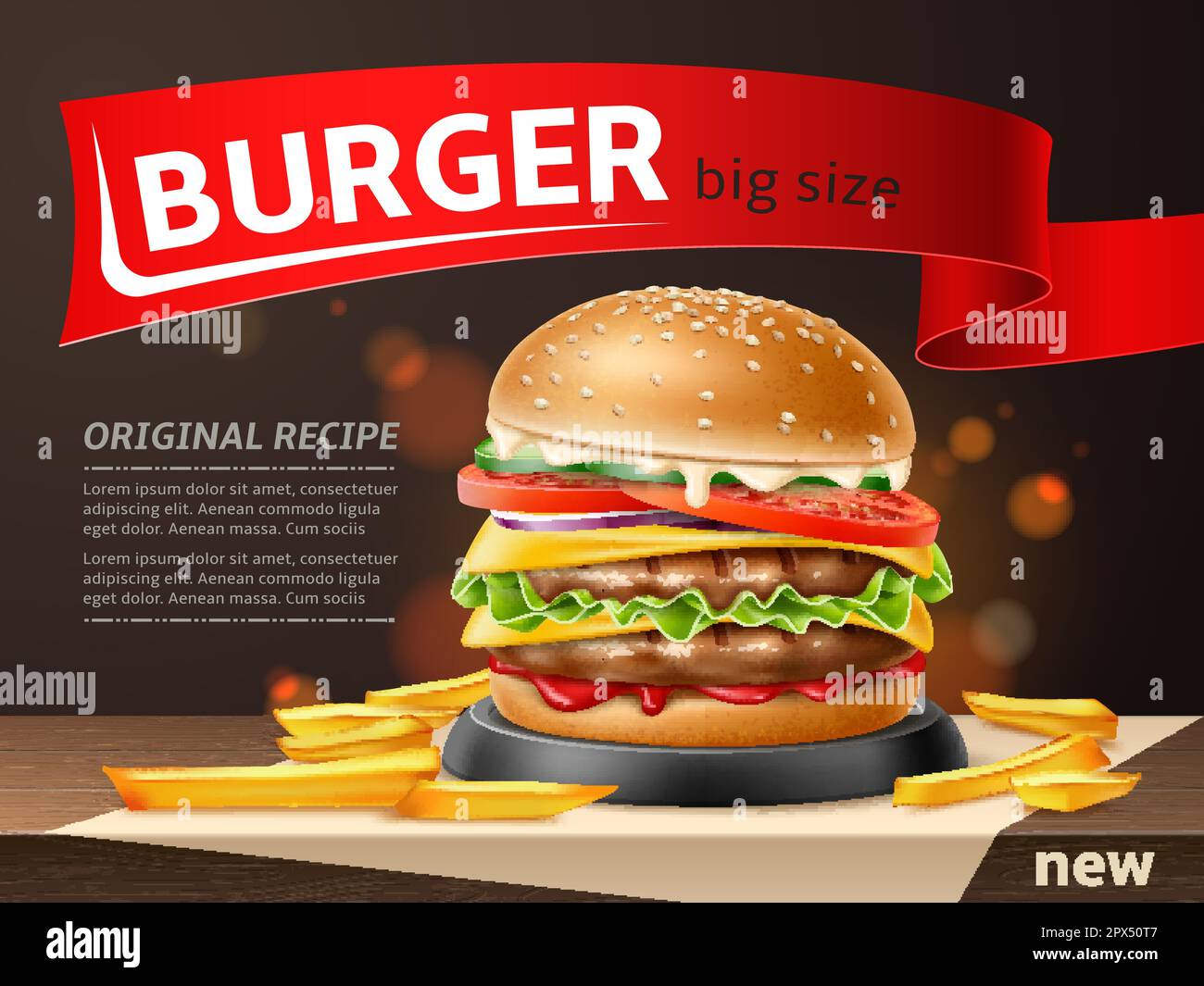 Anuncio de hamburguesa fotografías e imágenes de alta resolución - Alamy