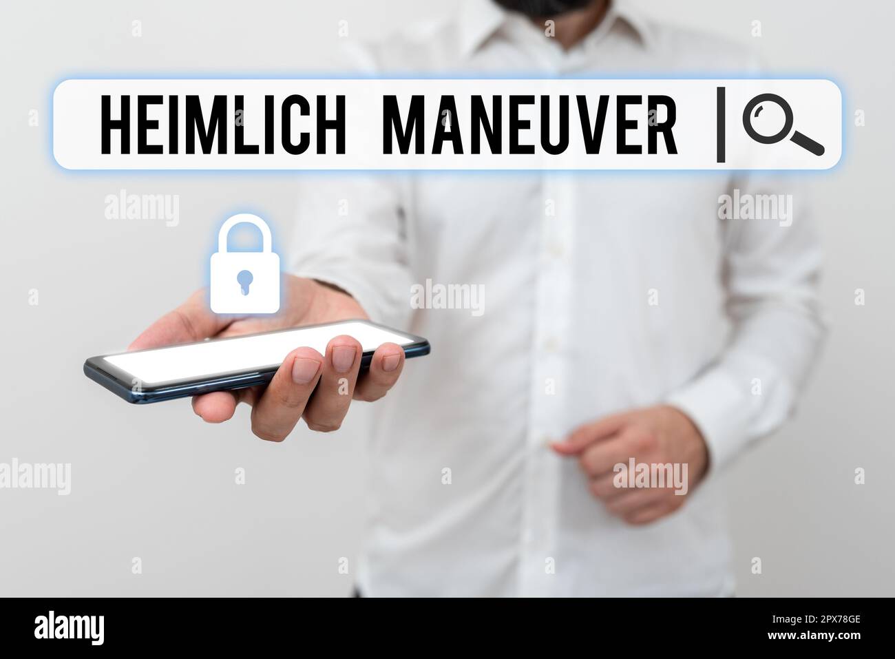 Texto de escritura a mano Maniobra de Heimlich, Resumen de negocios Aplicación de presión