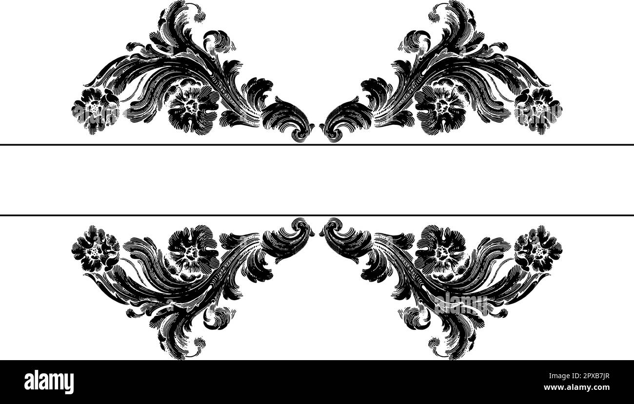 Vector barroco de elementos vintage para el diseño. Rollo barroco como elemento de ornamento y diseño gráfico con espirales y Rolling Circle Motif Vector Ilustración del Vector