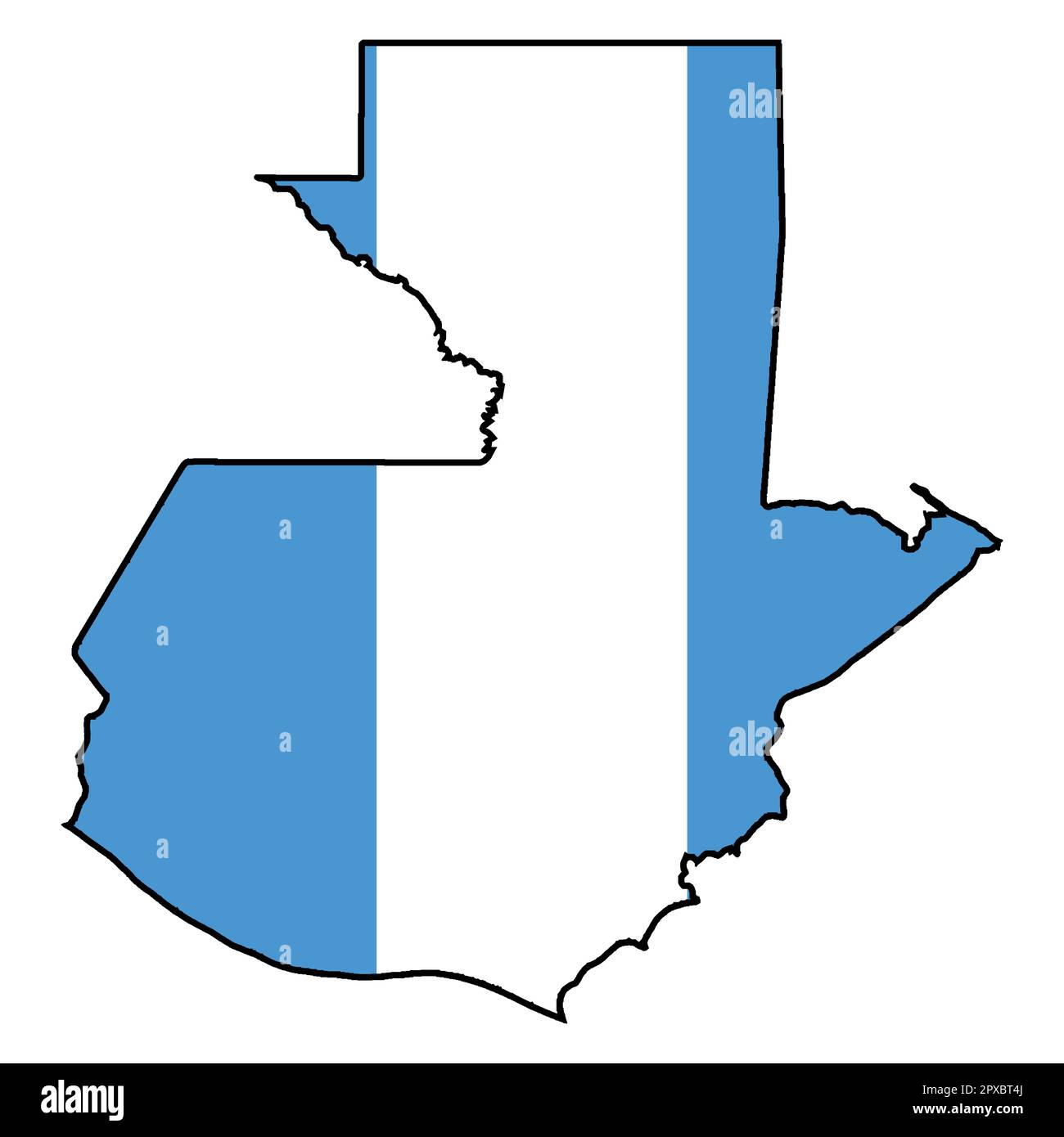 Mapa De Silueta De Color De Bandera De Contorno Del País Sudamericano De Guatemala Fotografía De 4348