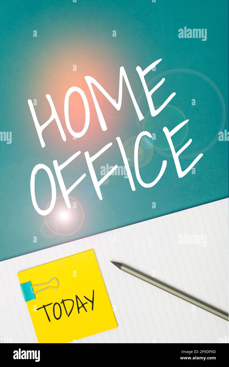 Texto que muestra inspiración Home Office, concepto que significa espacio  designado en la residencia de una persona para negocios oficiales  Fotografía de stock - Alamy