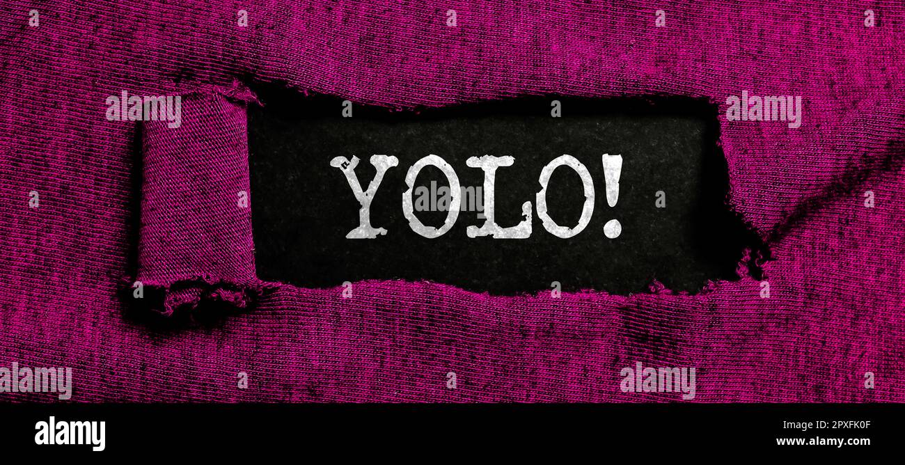 Inspiración que muestra el signo Yolo, concepto significado significa