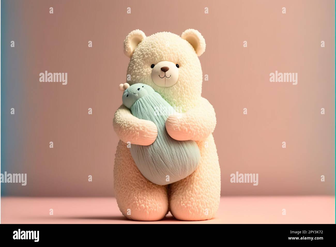 Un pequeño oso lindo sale de la tarjeta de felicitación, un símbolo del  amor. Pastel, creativo, concepto animal. Regalo de juguete para mascotas  del día de San Valentín, un pequeño osito de