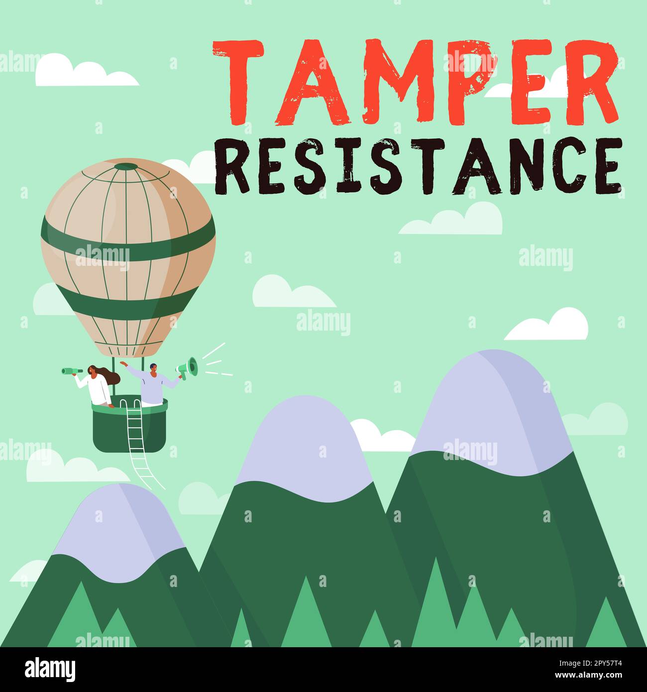 Signo de texto que muestra la resistencia de Tamper. Concepto que