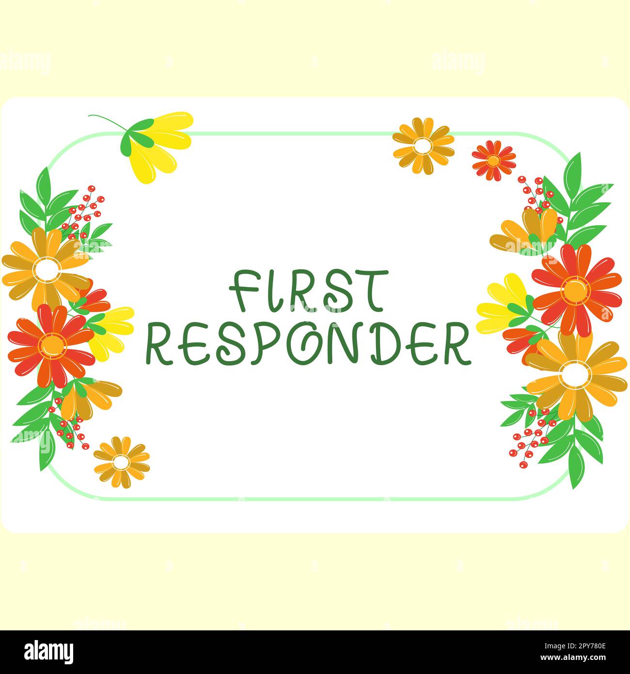 Señal que muestra el primer respondedor, concepto que significa una