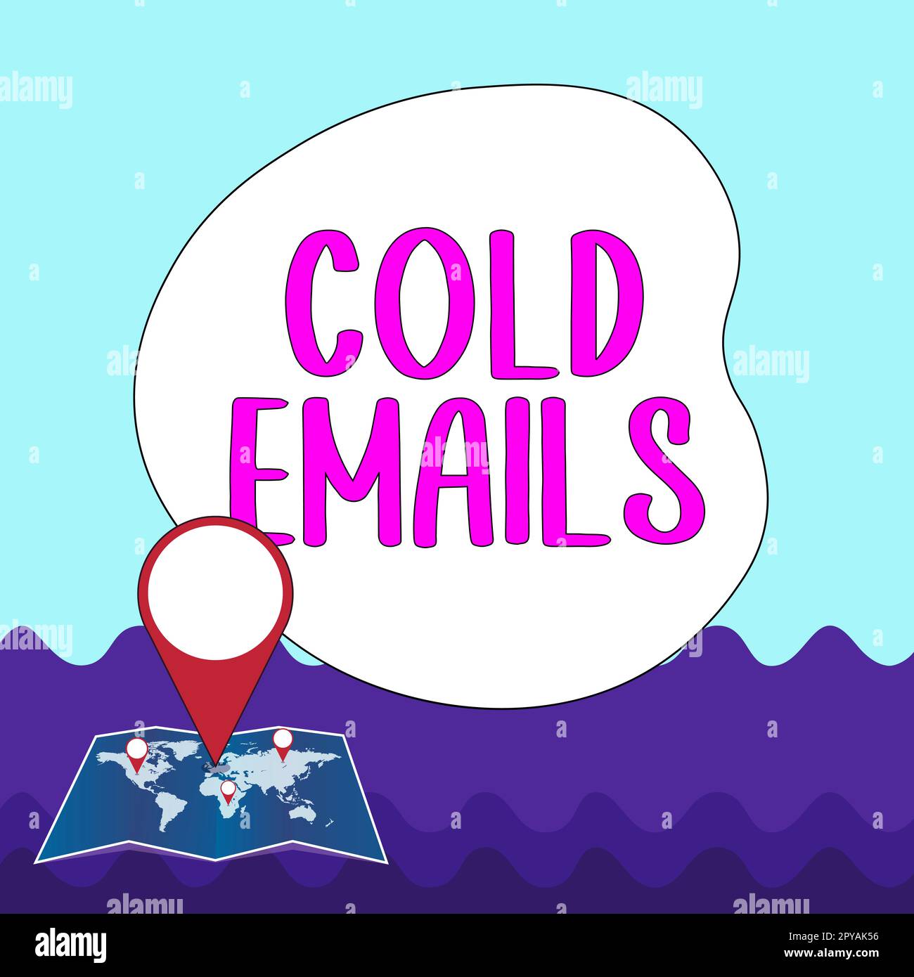 Pantalla conceptual Correos electrónicos fríos, concepto que significa
