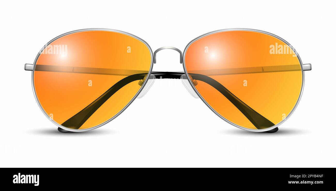 Vector 3D realista moderno unisex gafas de marco. Marco de color gris  plateado. Naranja transparente gafas de sol para mujeres y hombres,  accesorio. Óptica, lente, VI Fotografía de stock - Alamy