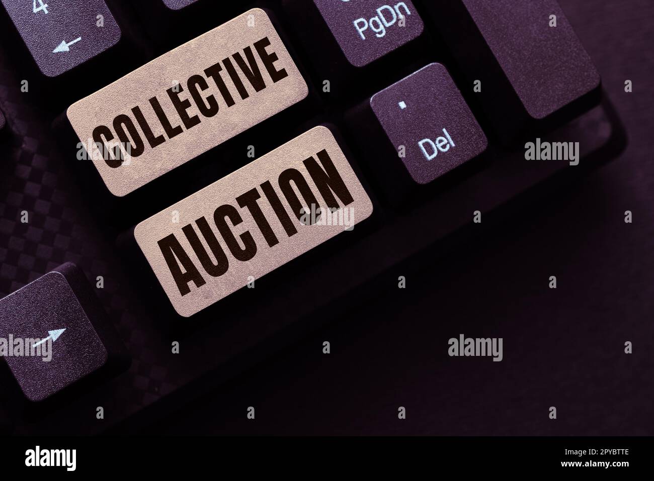 Signo de escritura a mano Subasta colectiva. Concepto Significado