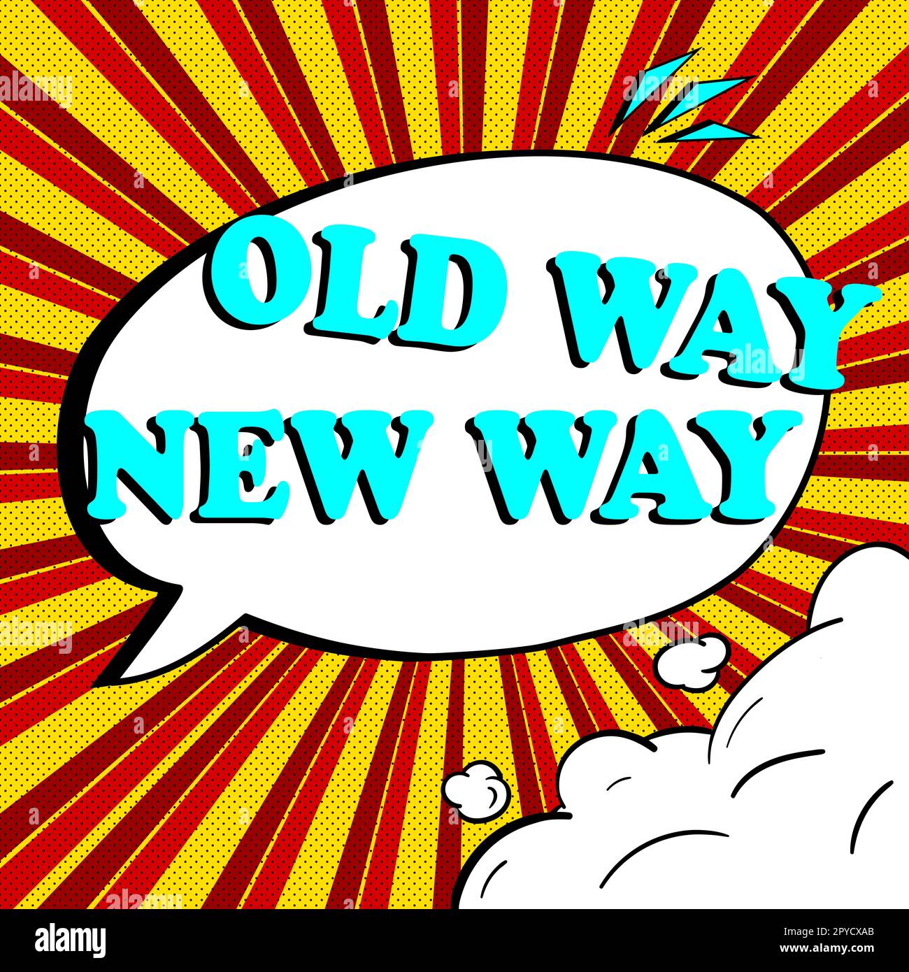 Inspiración que muestra el signo Old Way New Way. Visión general del negocio hablando de cómo puede hacerlo, como la acción que puede tomar Foto de stock