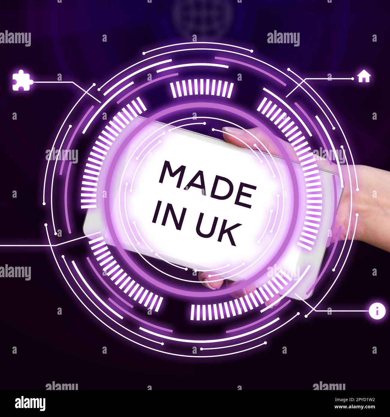 Texto de escritura hecho en el Reino Unido. Internet Concept Algo fabricado en la producción británica del Reino Unido Foto de stock