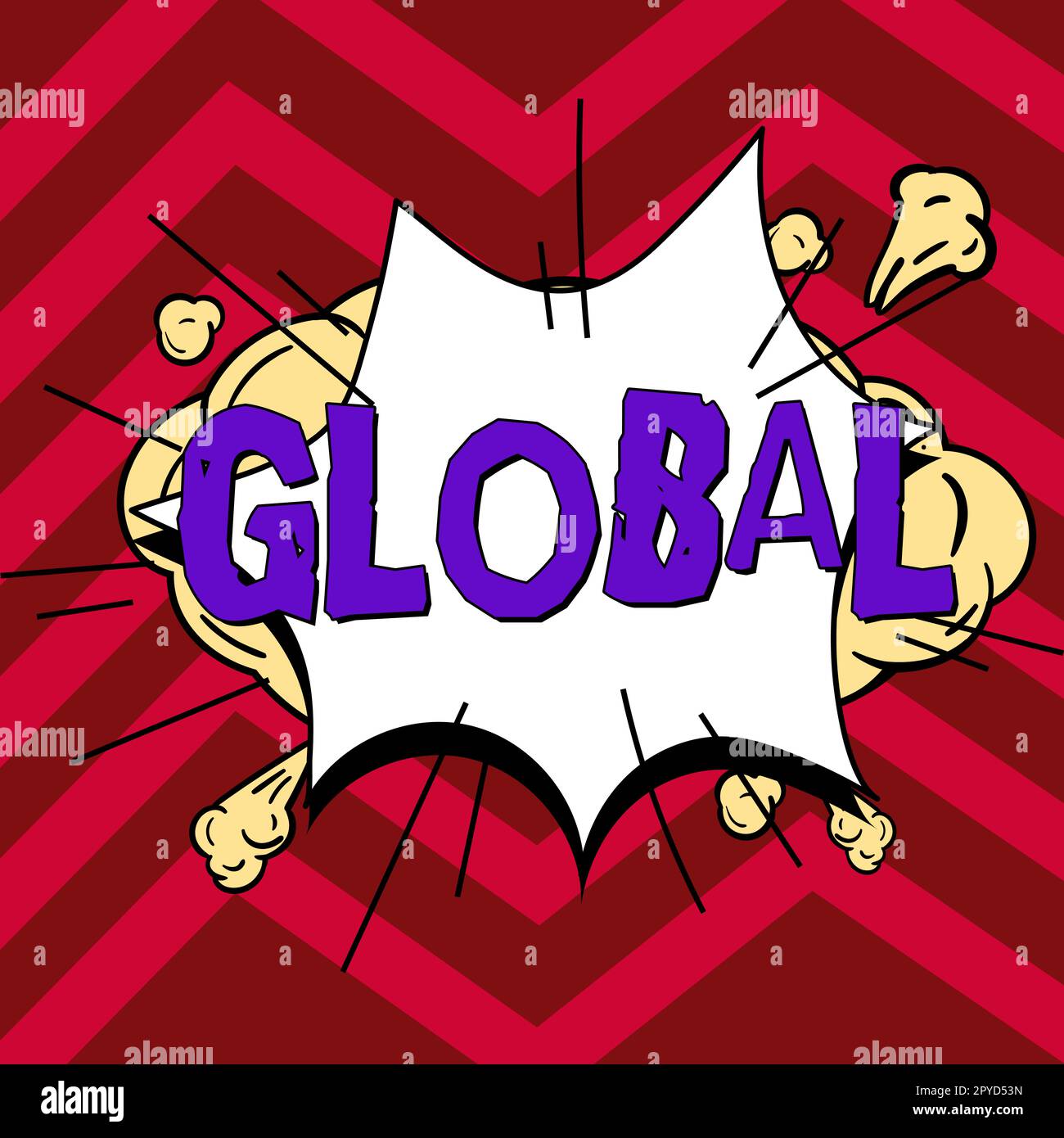 Título conceptual Global. Visión general del negocio relacionada con abarcar algo completo o grupo de cosas Foto de stock