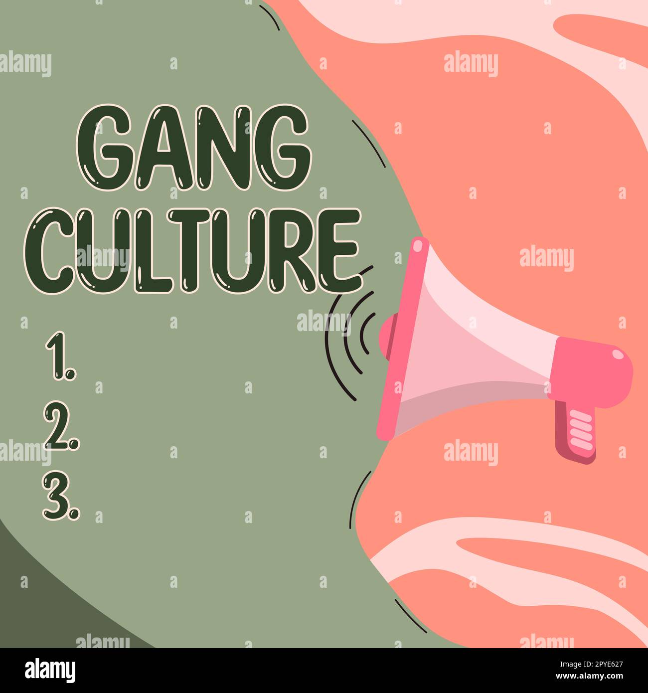 Leyenda de texto que presenta la cultura de pandillas. Concepto de