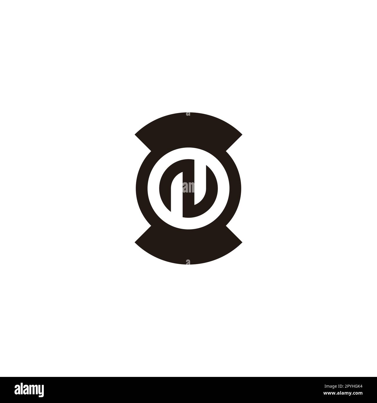 Letra N reloj de arena c rculo s mbolo geom trico simple logotipo