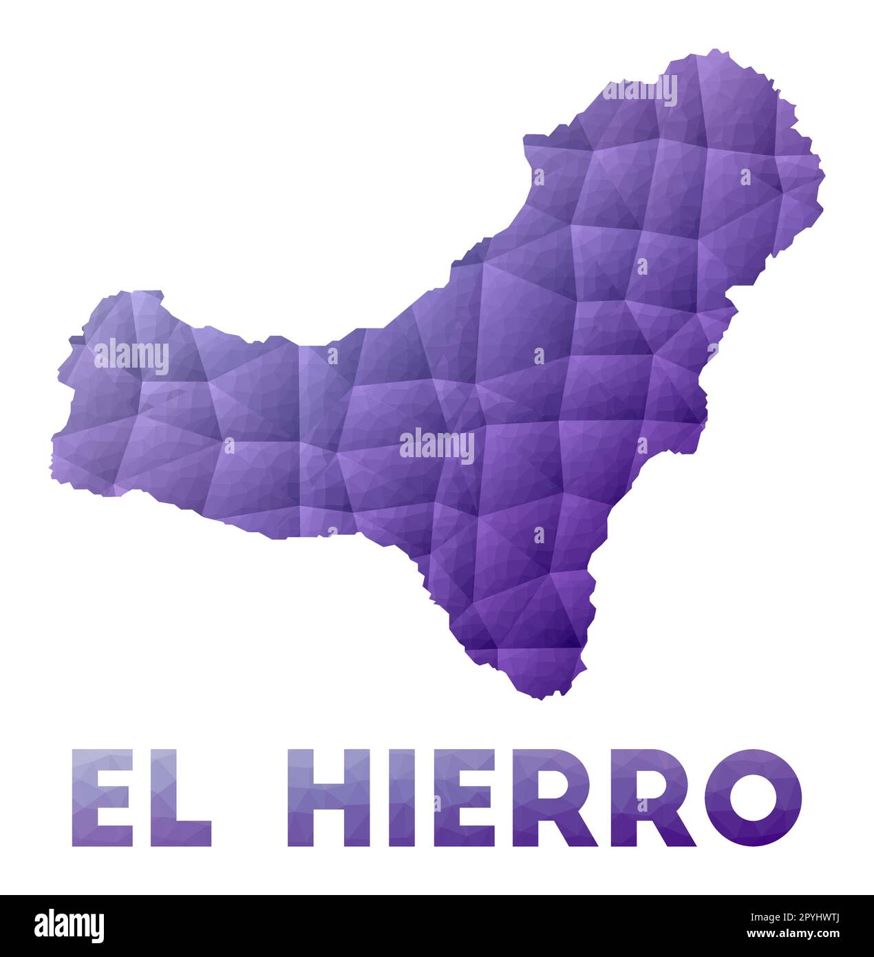 Mapa de El Hierro. Bajo poli ilustración de la isla. Diseño geométrico  púrpura. Ilustración vectorial poligonal Imagen Vector de stock - Alamy