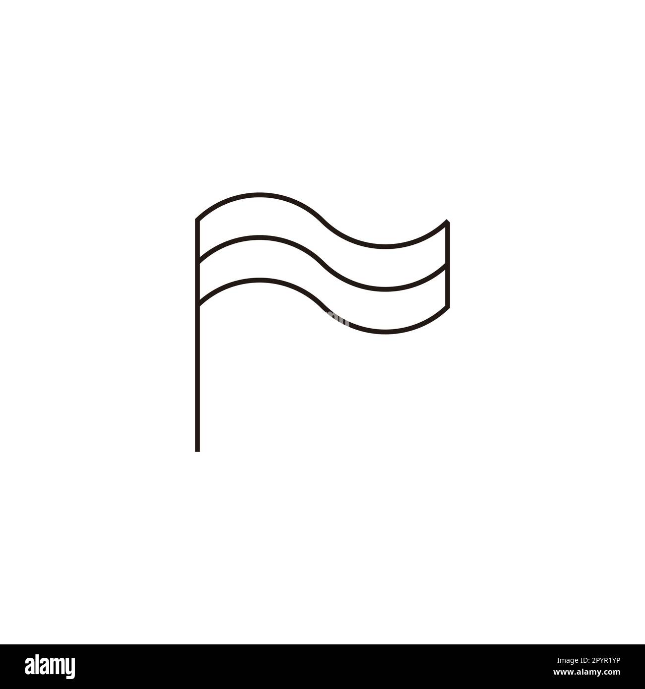 Bandera, línea geométrica símbolo simple logo vector Imagen Vector de