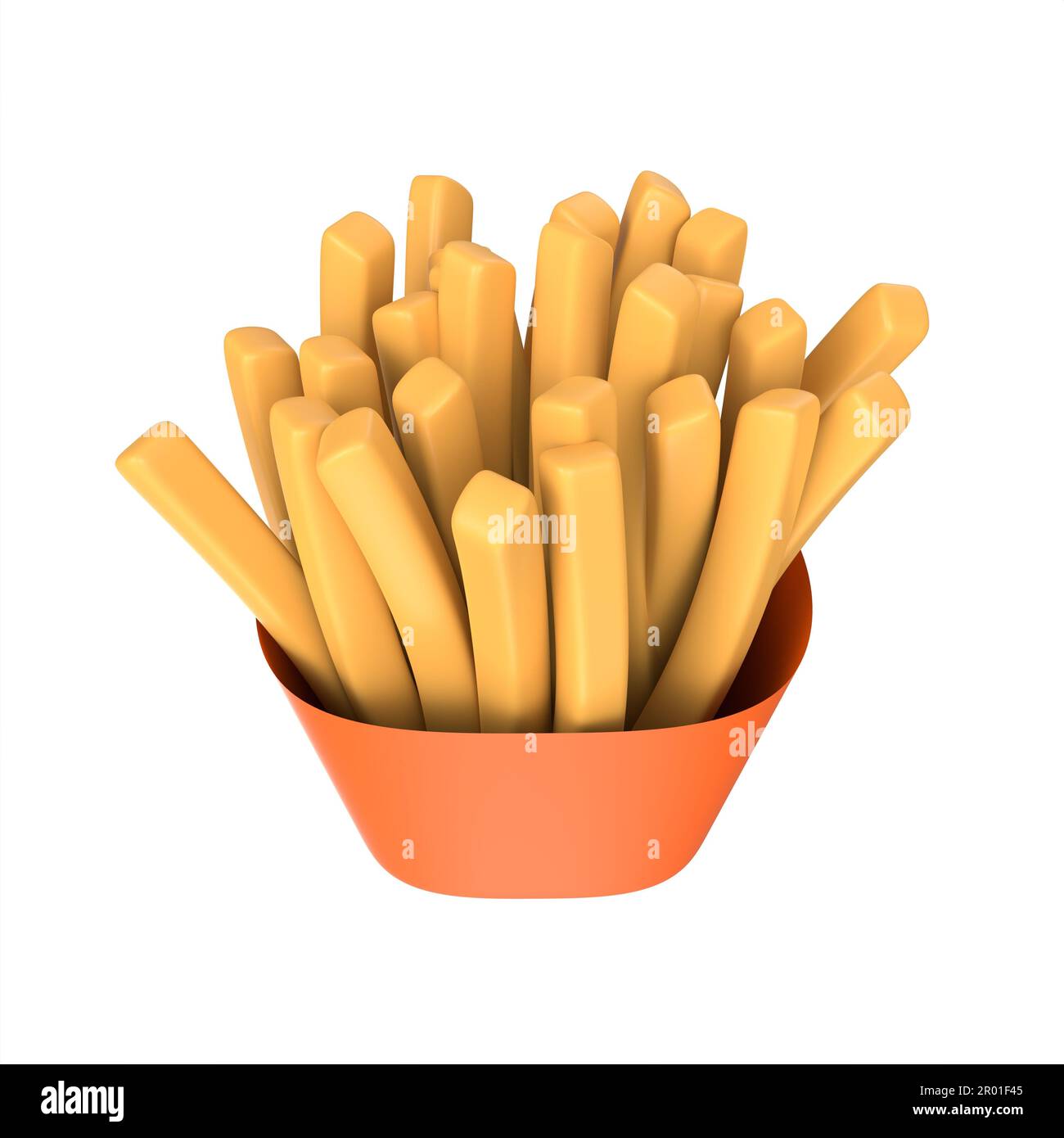 Una representación 3D de papas fritas en una taza roja aislada sobre un  fondo blanco Fotografía de stock - Alamy