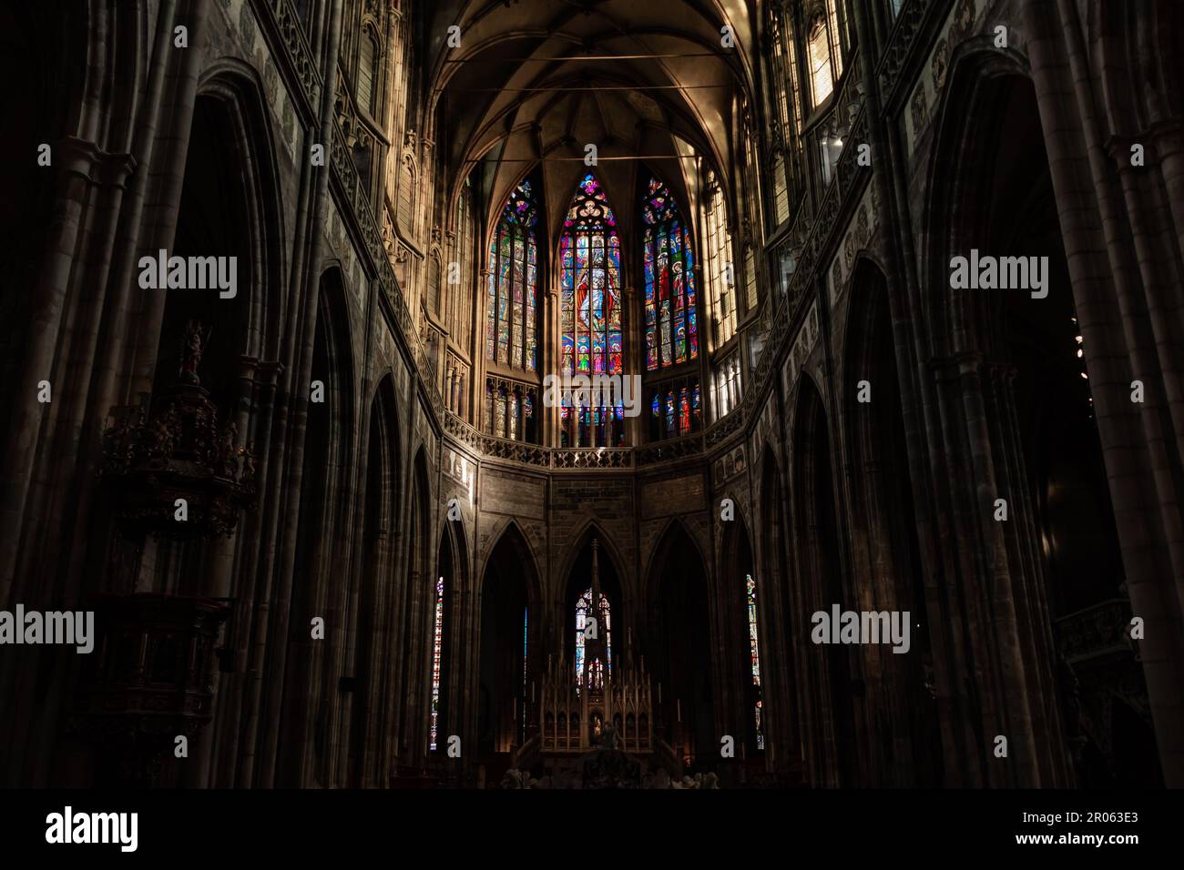 Catedral dentro del Castillo de Praga, Praga República Checa Foto de stock