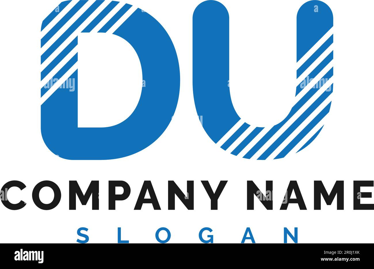 DU Letter Diseño de Logo. DU logo de la letra Ilustración vectorial ...