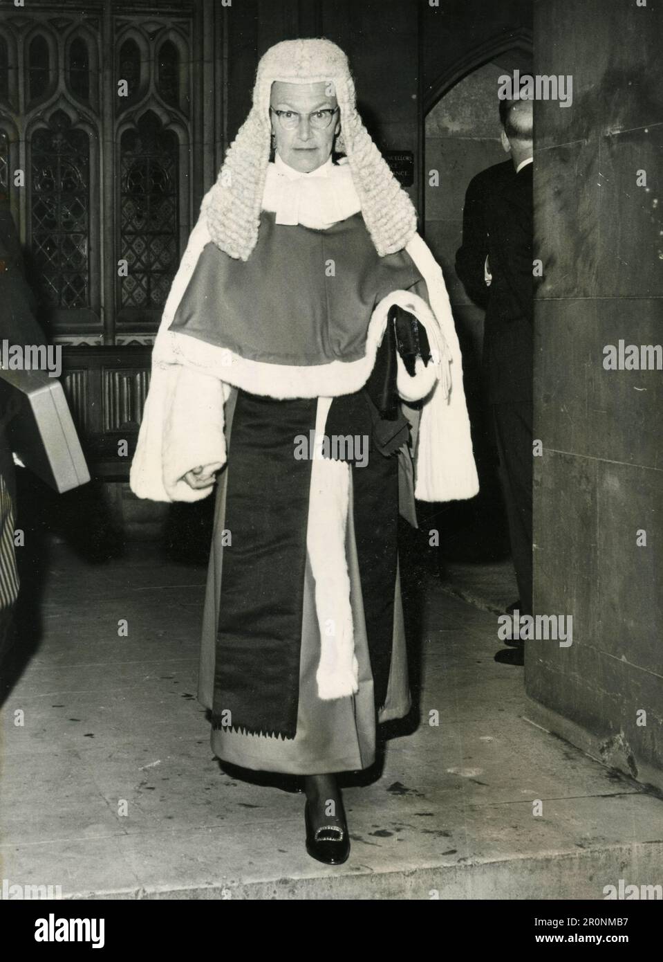 La Sra. Justine Lane, primera mujer Juez de la Corte Suprema en Gran Bretaña, Londres, Reino Unido, 1965 Foto de stock