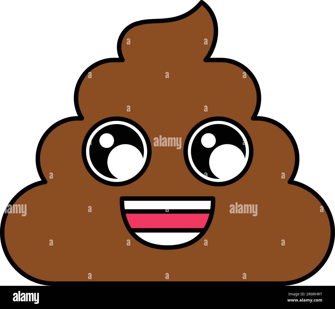 Alegre caca emoji ilustración vectorial. Amplia sonrisa dung emoticon,  pegatina de dibujos animados de redes sociales Imagen Vector de stock -  Alamy