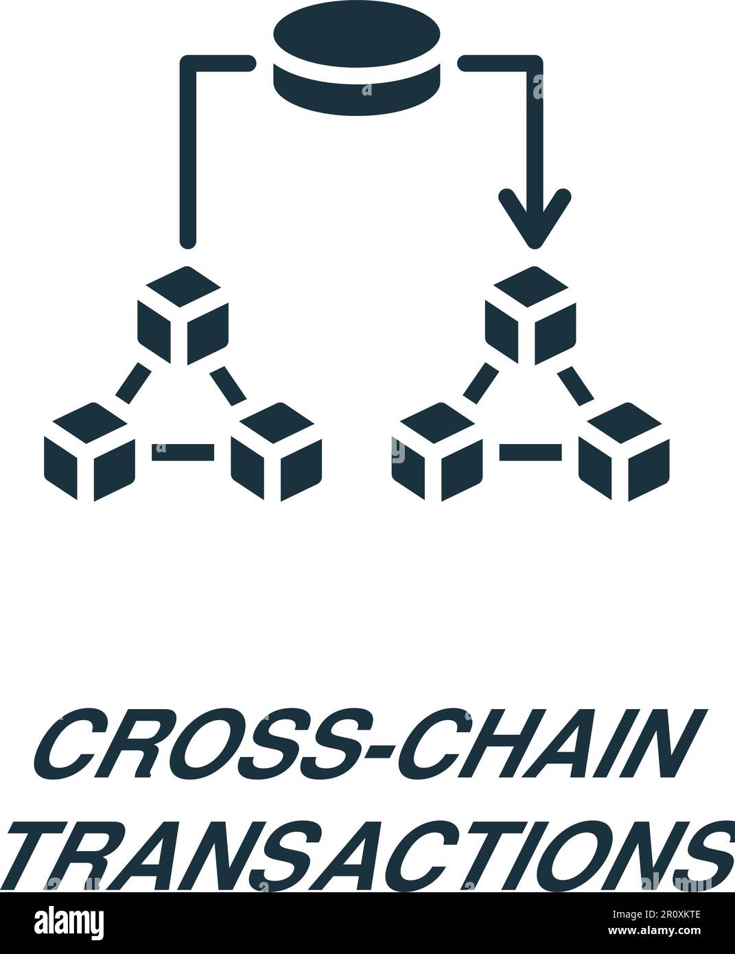 Icono de transacciones entre cadenas. Signo simple monocromo de la  colección Blockchain. Icono de transacciones de cadena cruzada para  logotipo, plantillas, diseño web y Imagen Vector de stock - Alamy