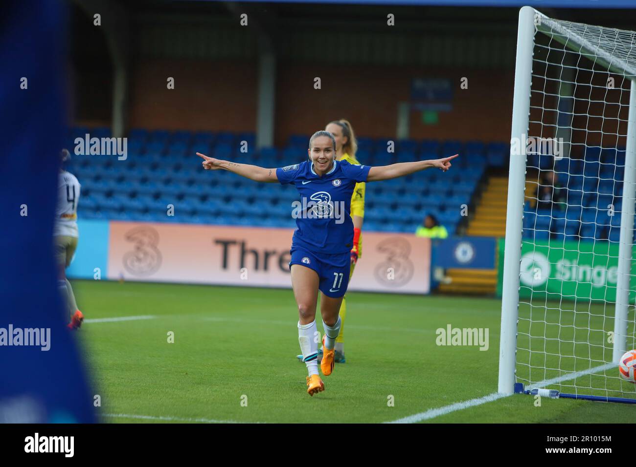 Londres, Reino Unido. 10th de mayo de 2023. Londres, Inglaterra, 10 de mayo  2023: Guro Reiten (Chelsea 11) celebra después de marcar durante el partido  de la Superliga Femenina de la FA