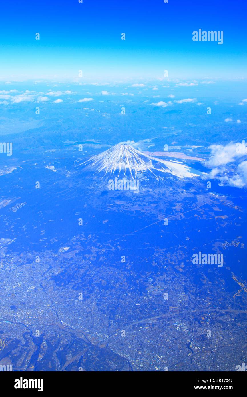 Monte Fuji y Fuji City Foto de stock