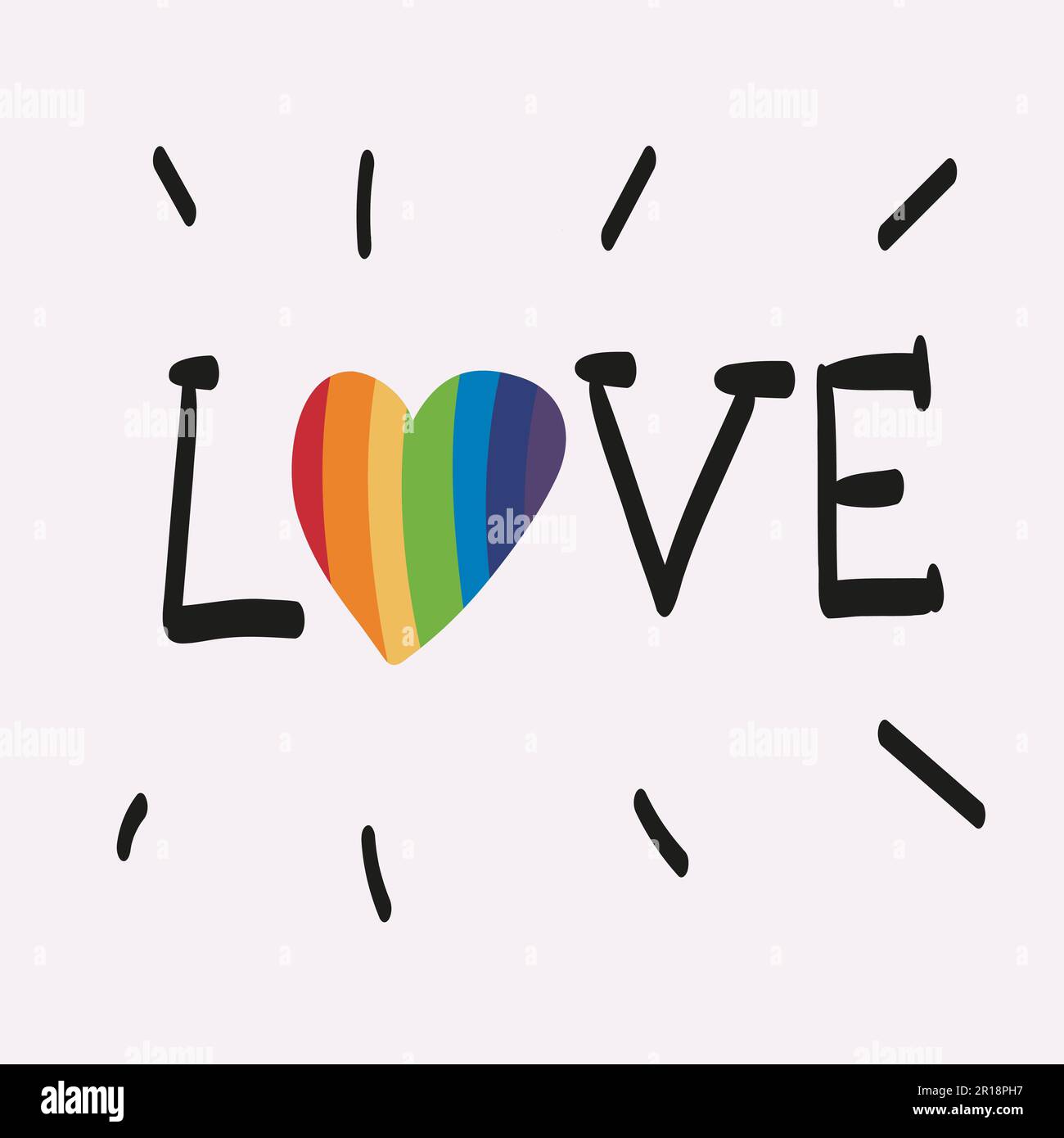 El amor es amor. El amor siempre gana. Ilustración vectorial del desfile del Orgullo. Comunidad LGBT Ilustración del Vector