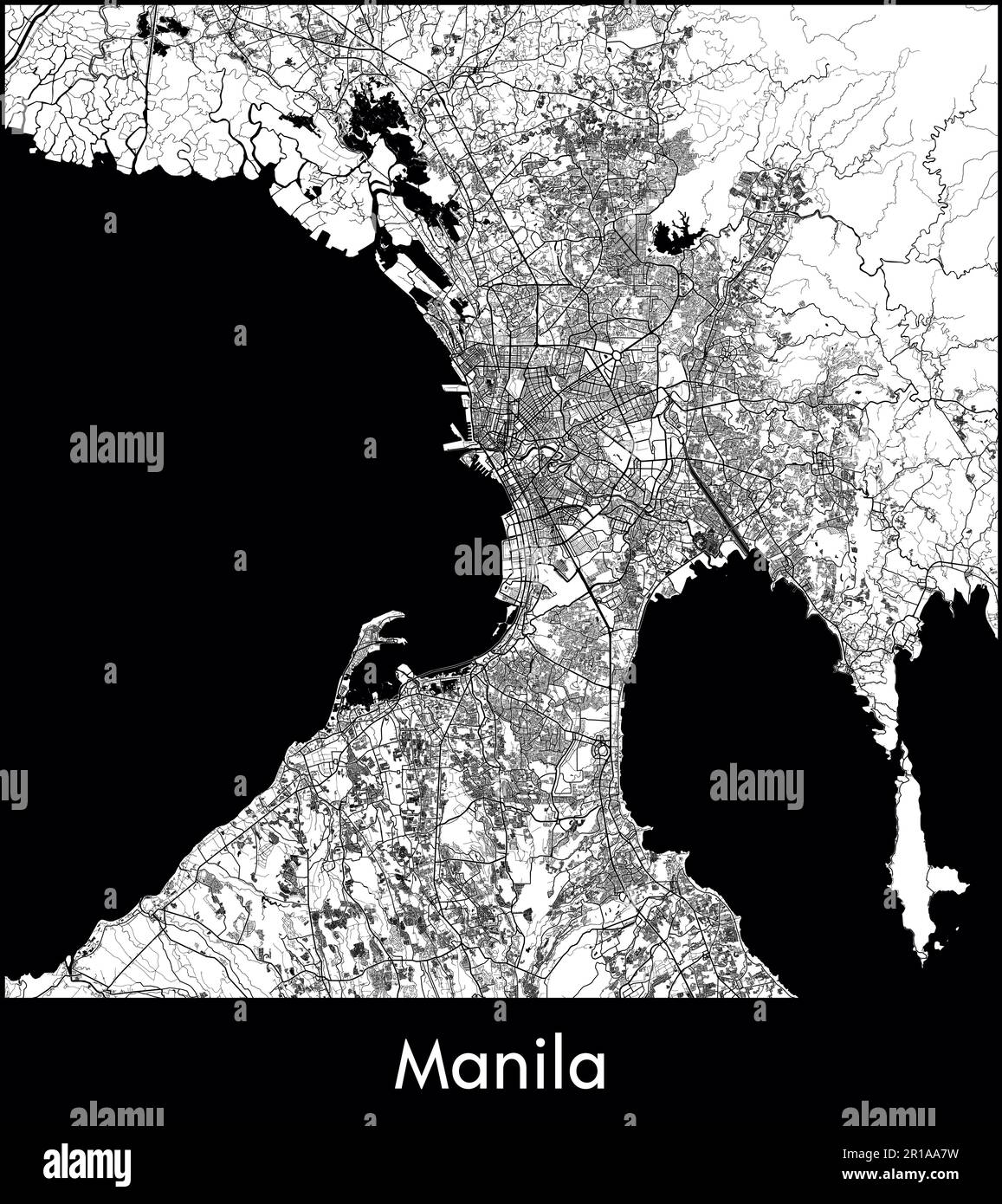 Mapa de la ciudad Asia Filipinas Manila ilustración vectorial Imagen ...