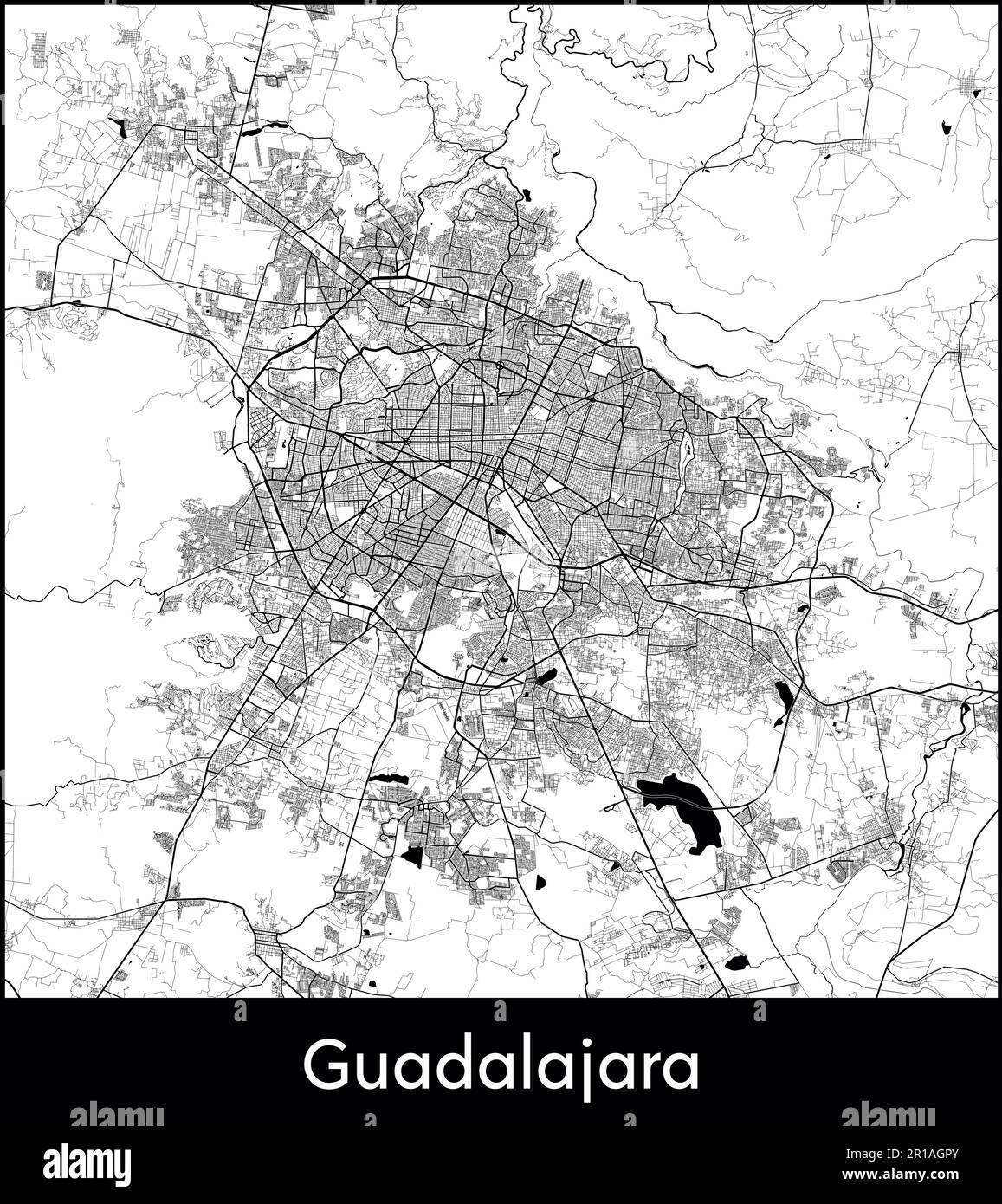 Mapa de la ciudad América del Norte México Guadalajara ilustración