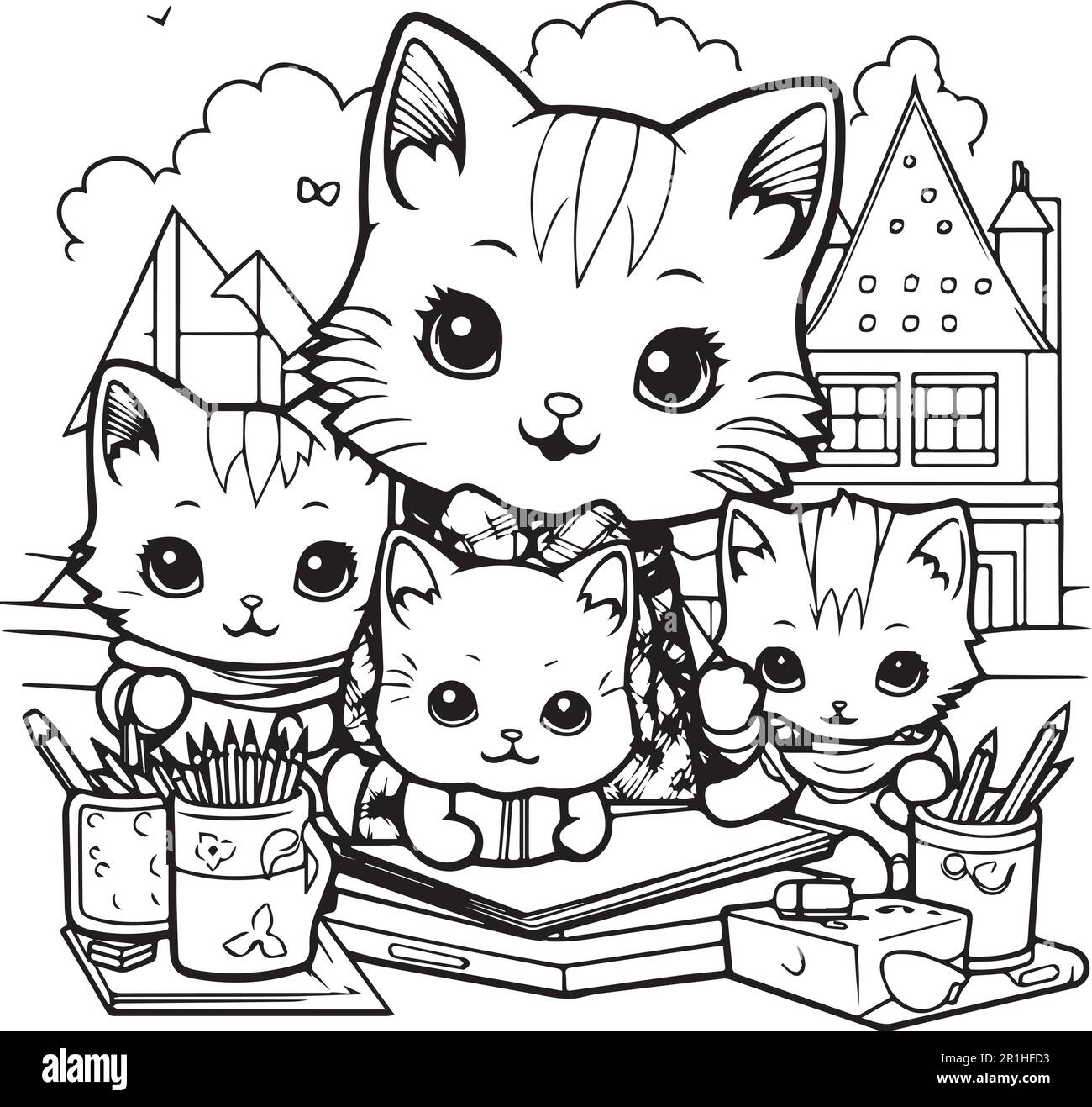 Libro Gatos Lindo Libro de Colorear Para Niños de 4 a 8 Años