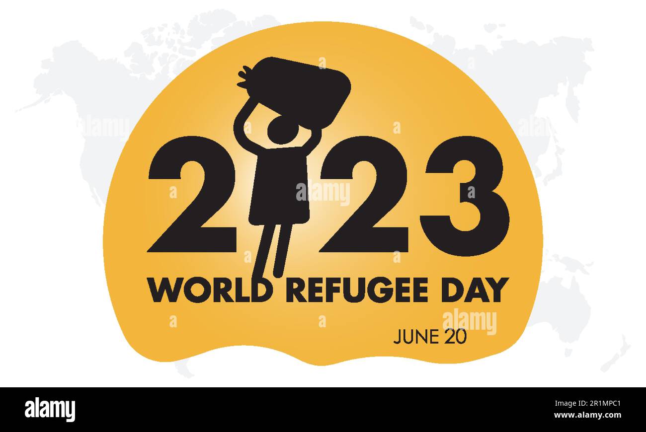 2023 Concepto Día Mundial de los Refugiados Supervivencia de la vida humana vector ilustración plantilla de banner Ilustración del Vector
