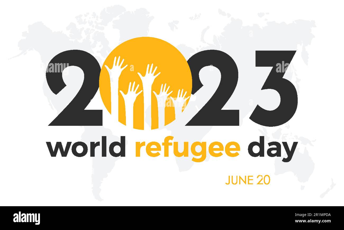 2023 Concepto Día Mundial de los Refugiados Supervivencia de la vida humana vector ilustración plantilla de banner Ilustración del Vector