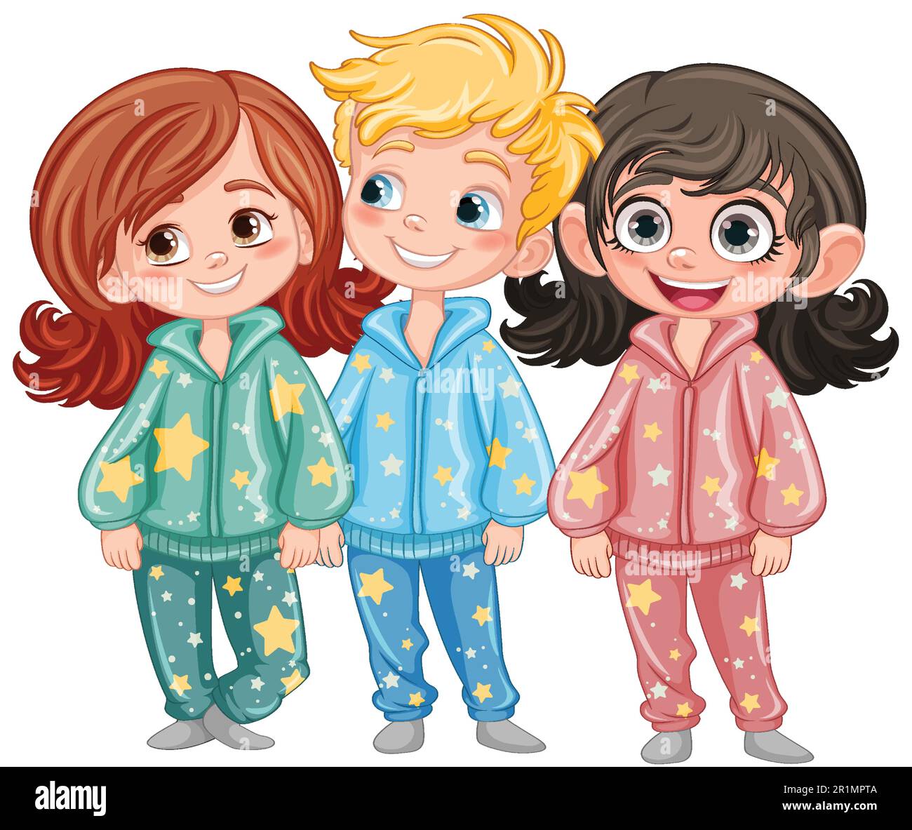 Lindo personaje de dibujos animados en ilustración de pijamas Imagen Vector  de stock - Alamy