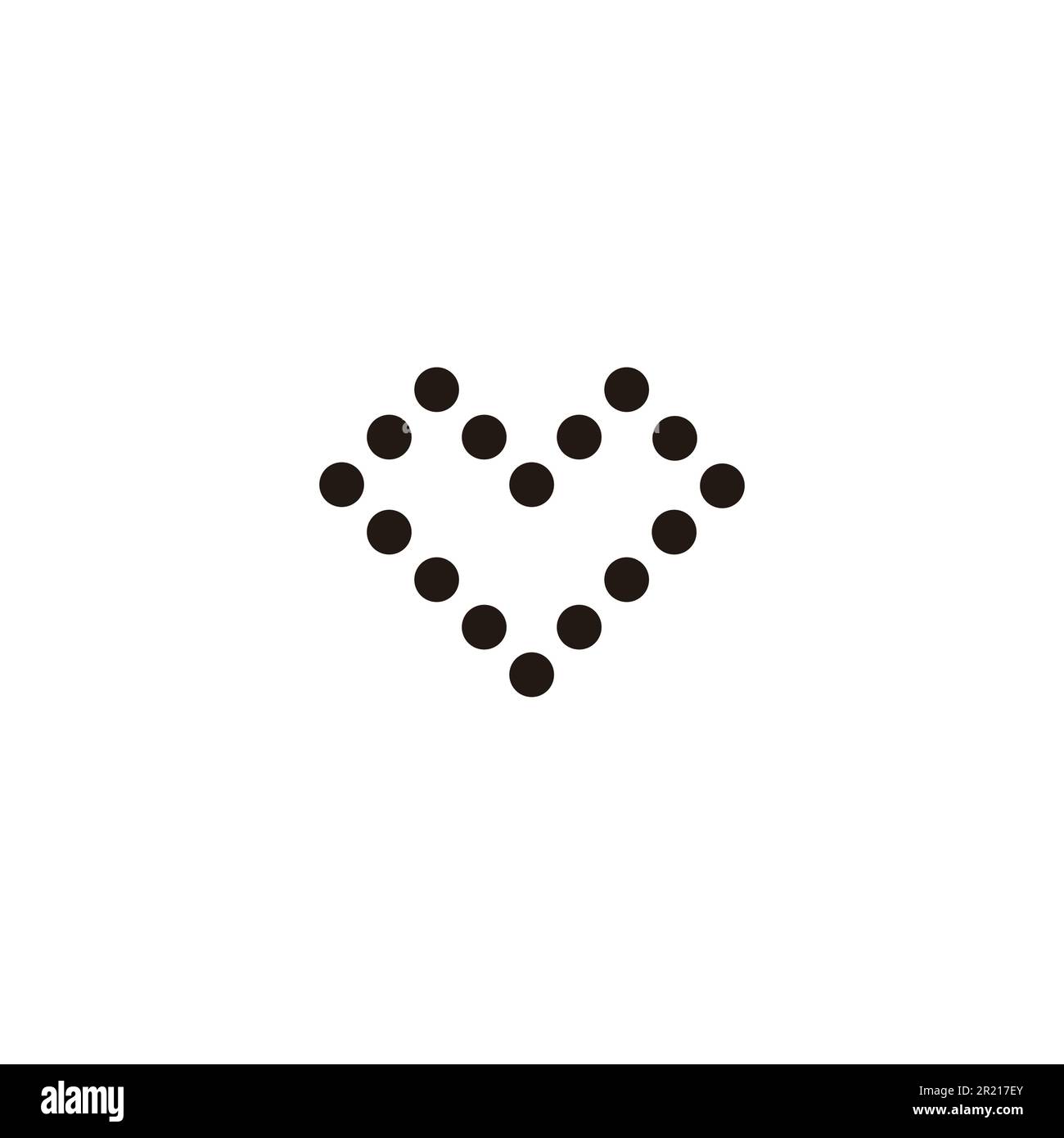 Corazón, círculos, vector de logotipo de símbolo simple geométrico cuadrado Ilustración del Vector