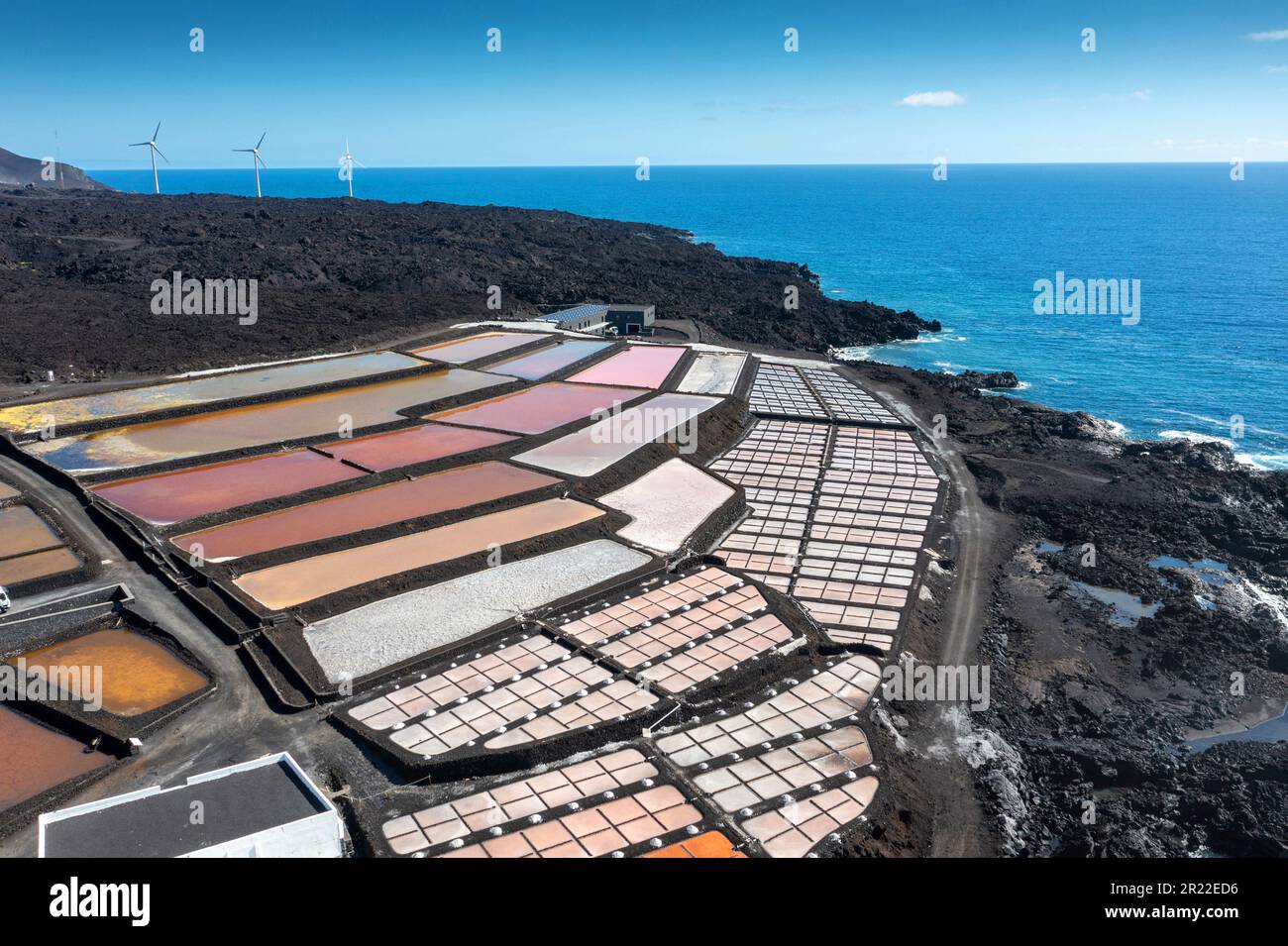 Salines de Fuencaliente, vista aérea, Islas Canarias, La Palma Foto de stock