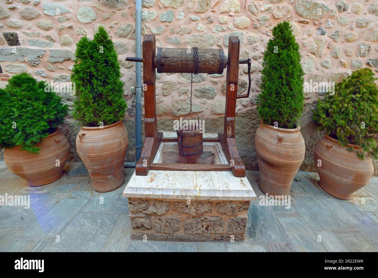 Los meteoros, el monasterio Varlaam, bien, Grecia, Tesalia Foto de stock