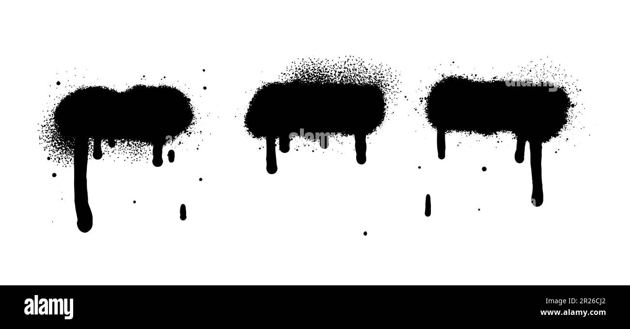 Elementos abstractos del vector de la pintura del aerosol aislados en el fondo blanco. Conjunto de líneas y goteos. Estilo urbano. Ilustración del Vector
