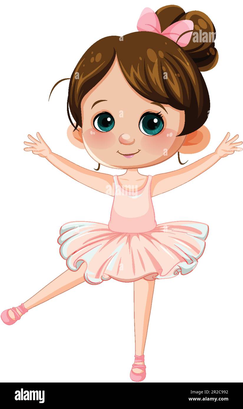 Lindo bailarín de ballet ilustración de personaje de dibujos animados