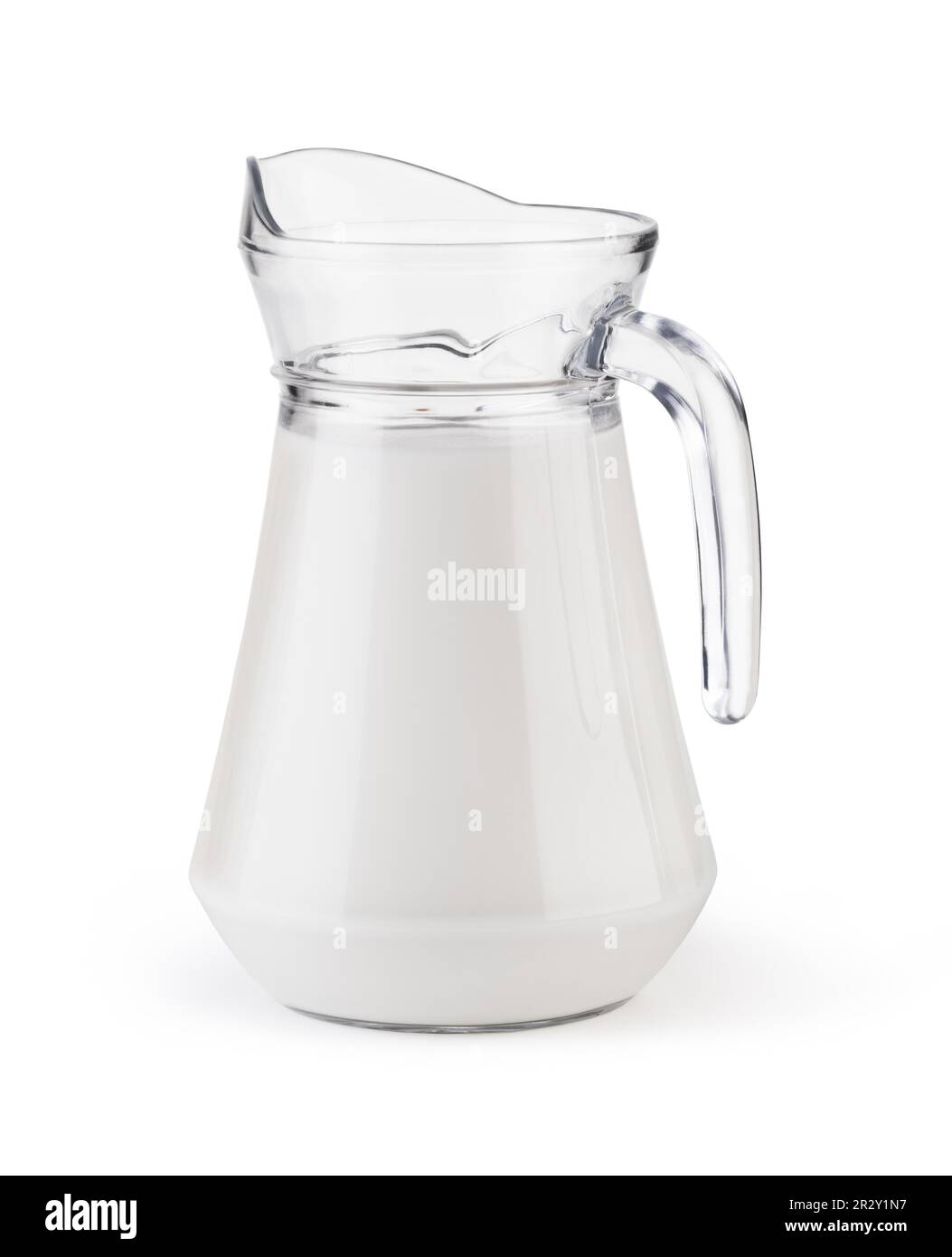 Cierra la jarra de leche. jarra de leche aislado sobre fondo blanco.  trazado de recorte. jarra de leche de cristal.