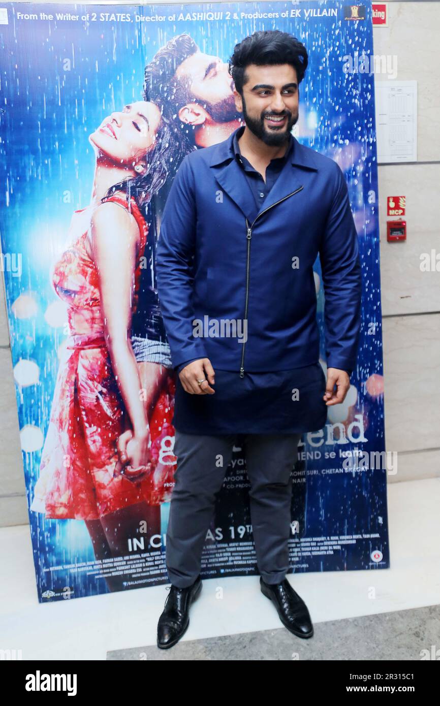 Arjun Kapoor, actor indio, promoción de película de media novia, Nueva Delhi, India, 12 de mayo de 2017 Foto de stock