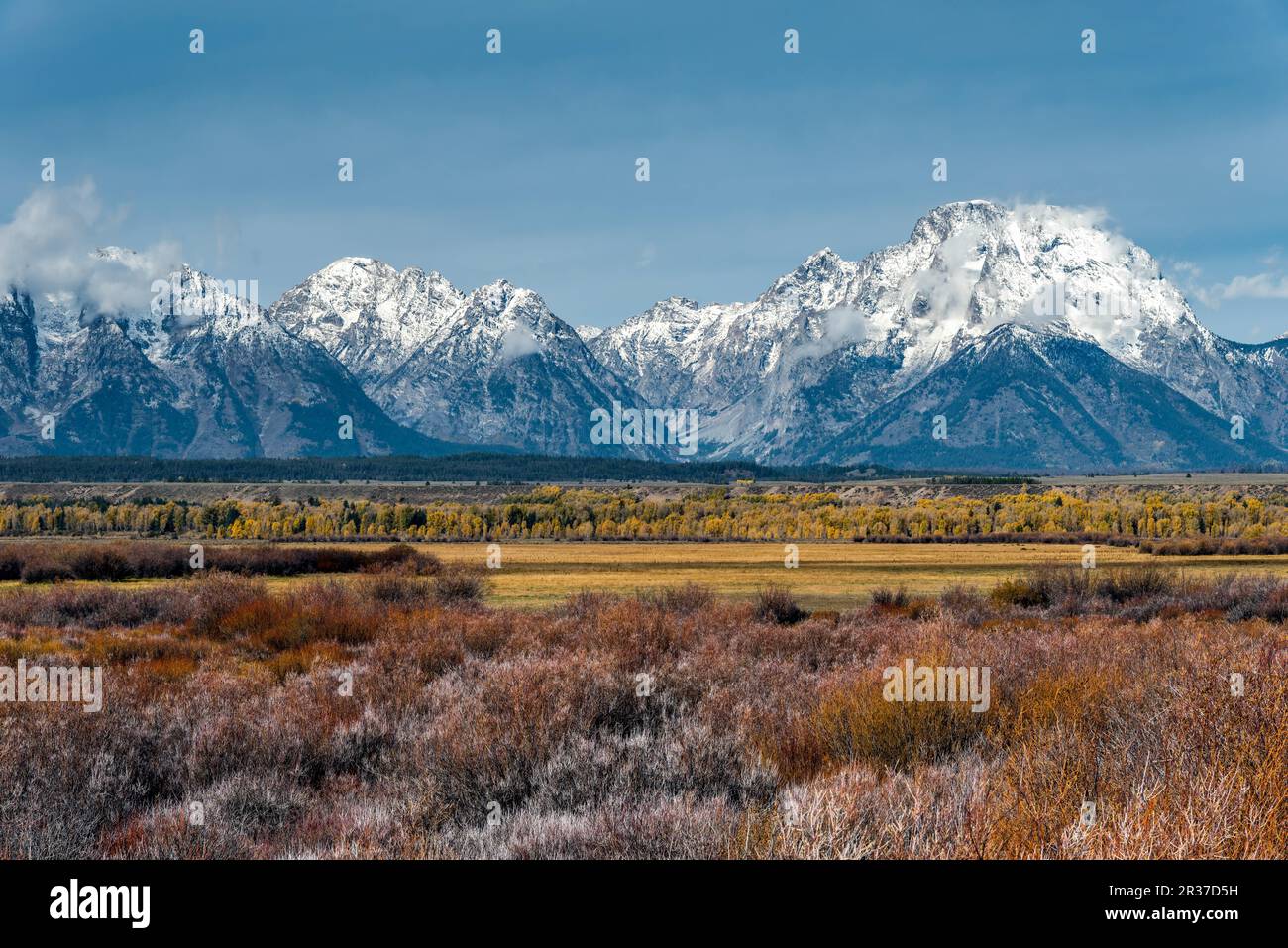 Vista de la Cordillera de Grand Teton Foto de stock
