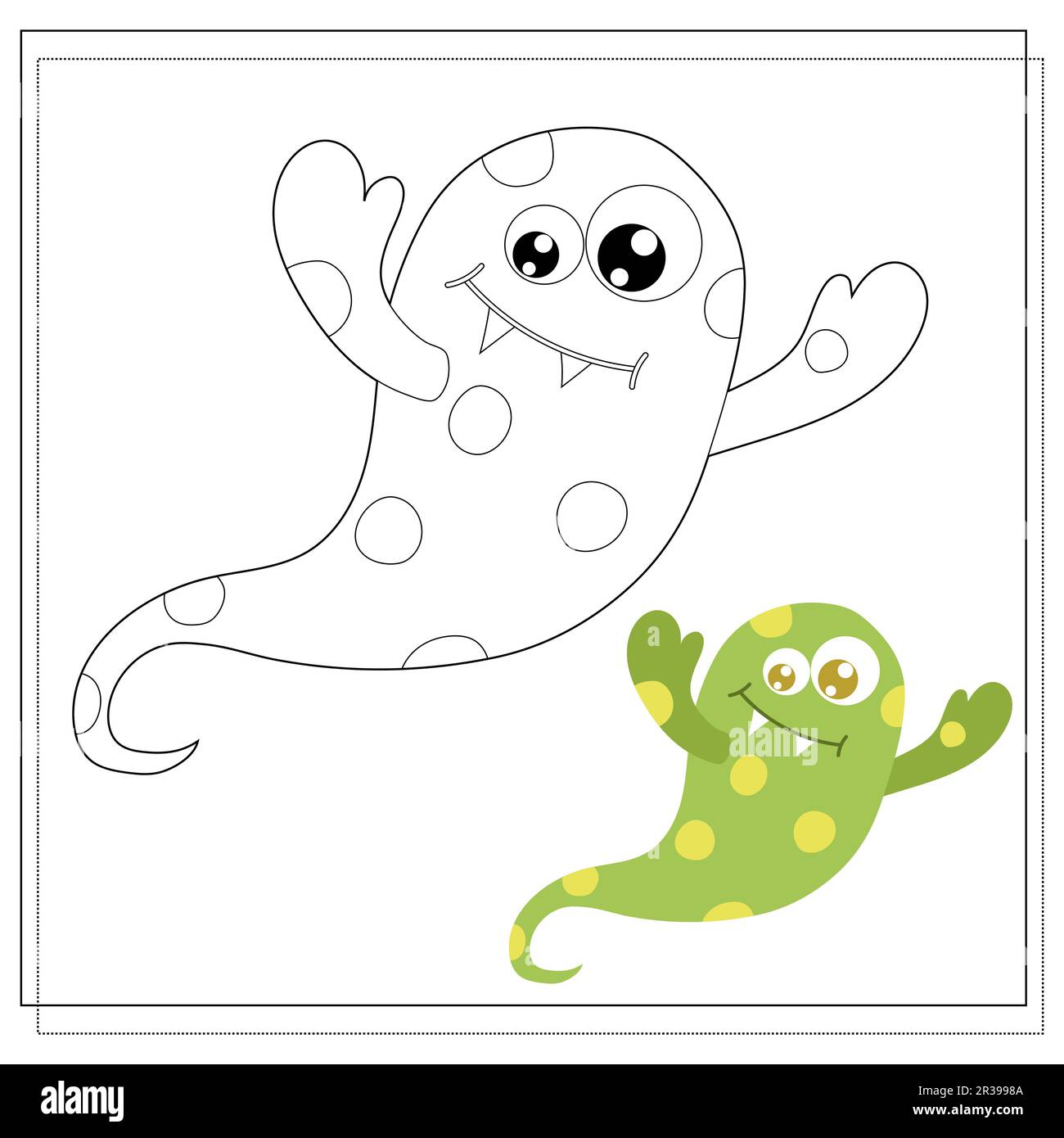 Páginas de libros para colorear para niños colección de monstruos de  dibujos animados lindo