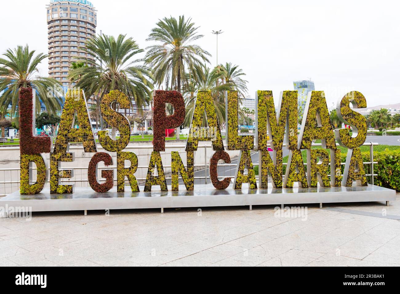 Cartel de Las Palmas de Gran Canaria con follaje vivo. Las Palmas, Gran  Canaria, España Fotografía de stock - Alamy