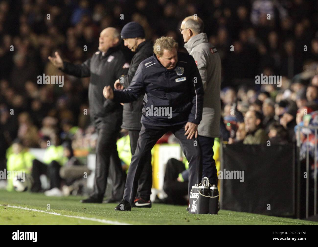 El manager de los Queens Park Rangers, Harry Rednapp, muestra su frustración. Fulham venció a QPR 3:2Fulham 01/04/13 Fulham V QPR 01/04/13 La Premier League Foto: Foto de stock