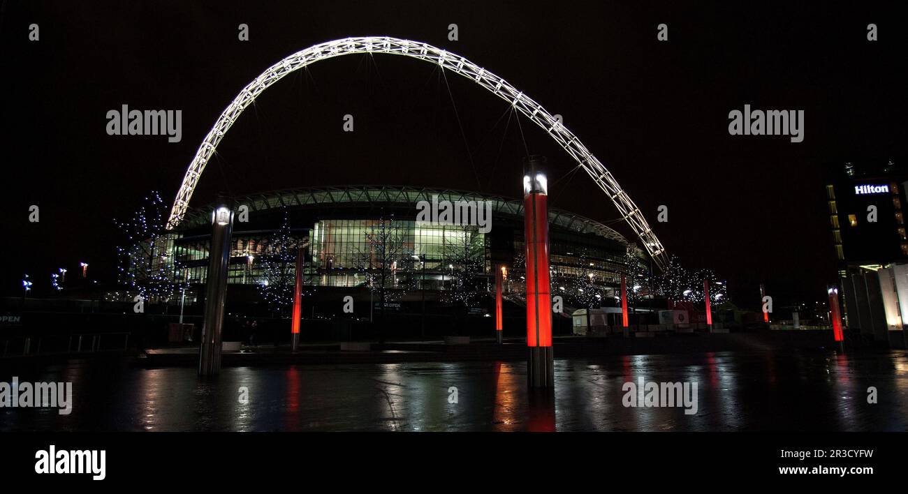 Vista del suelo del estadio de Wembley. Wigan venció a Millwall 2:0Millwall 04/04/13 Millwall V Wigan Athletic 04/04/13 FA Cup Semi Final Foto: Richard Washbroo Foto de stock