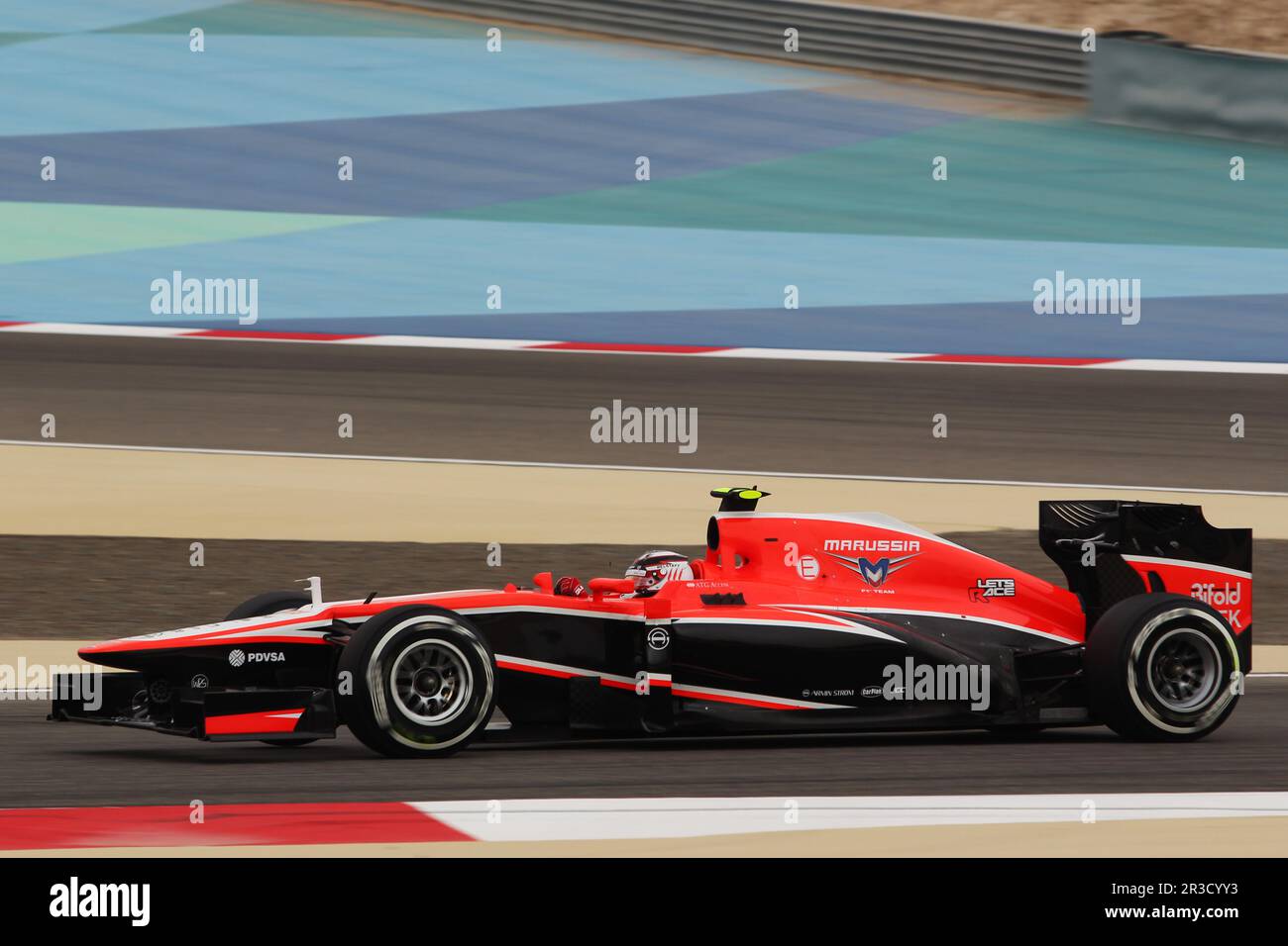 Max Chilton (GBR) Marussia F1 Team MR02.20.04.2013. Formula 1 World Championship, Rd 4, Bahrain Grand Prix, Sakhir, Bahrain, Día de Calificación, Crédito: FO Foto de stock